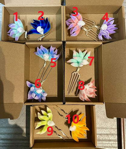 Handmade Ronghua Nine-Tailed Fox Hairpin | Mulberry Silk Velvet Fox Spirit Headwear Daily & Cosplay