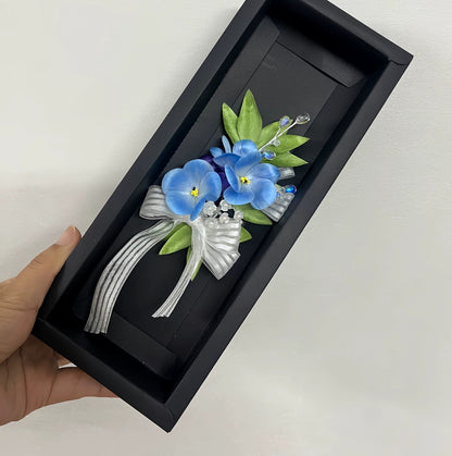 Handmade Ronghua Forget-Me-Not Brooch | Love and Deepspace Shen Xinghui Inspired Silk Flower Pin for Cosplay & Wedding