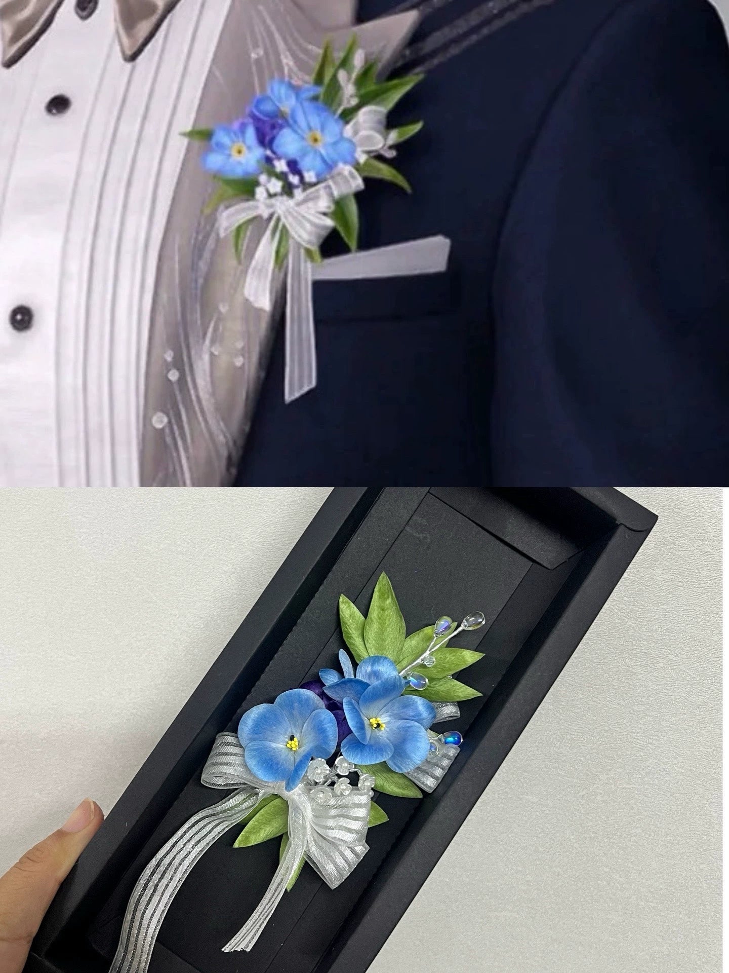 Handmade Ronghua Forget-Me-Not Brooch | Love and Deepspace Shen Xinghui Inspired Silk Flower Pin for Cosplay & Wedding