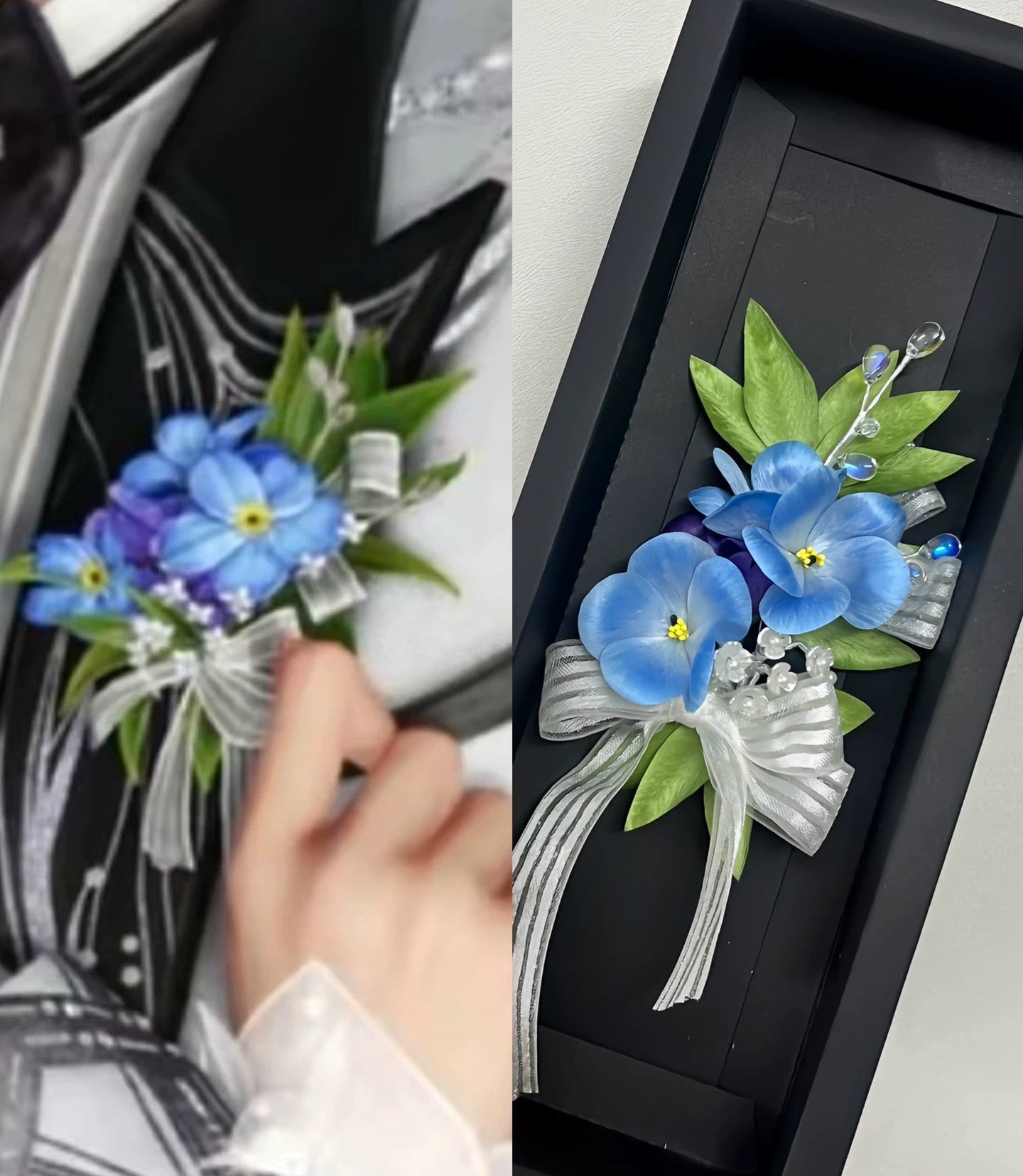 Handmade Ronghua Forget-Me-Not Brooch | Love and Deepspace Shen Xinghui Inspired Silk Flower Pin for Cosplay & Wedding