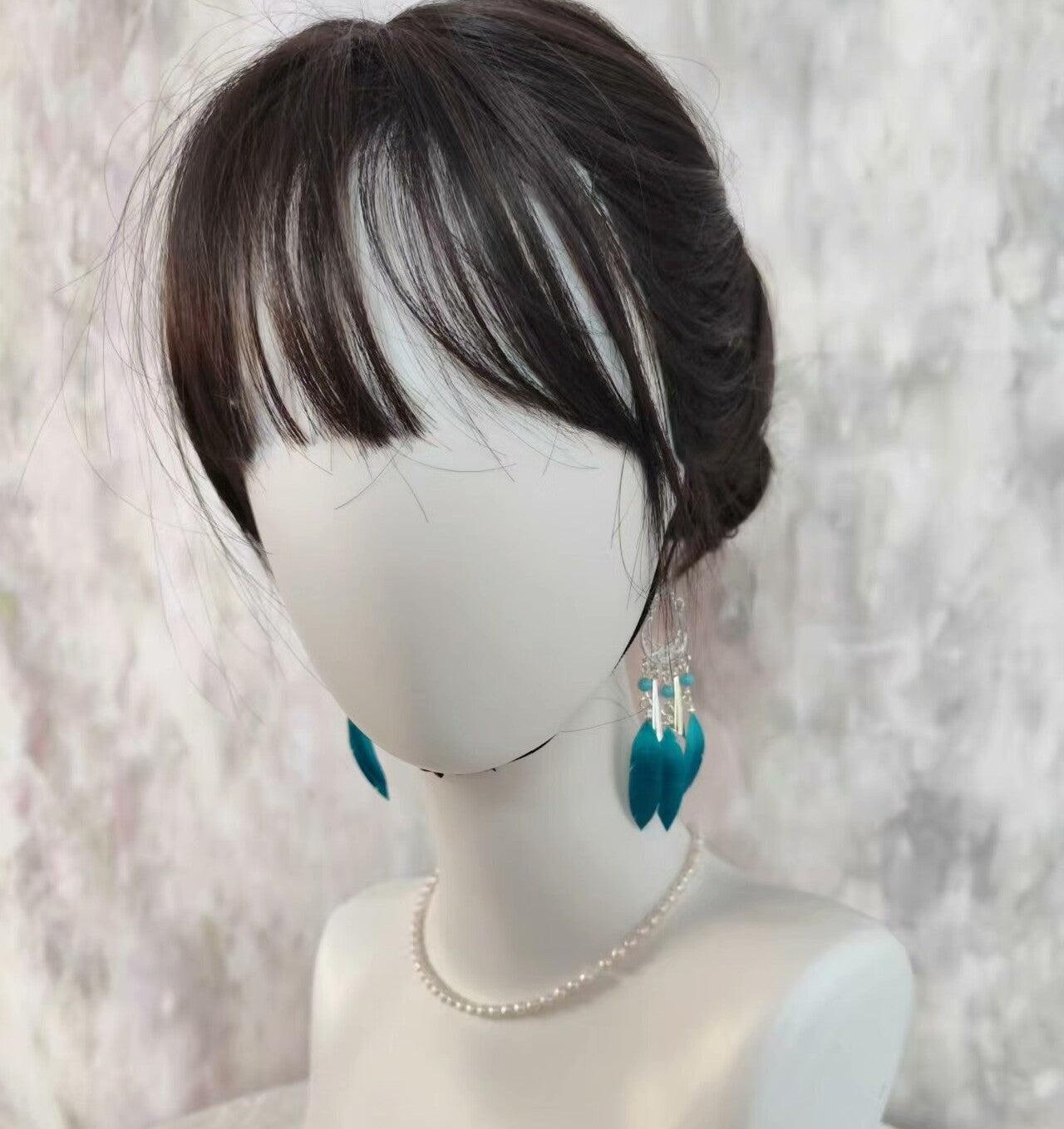 Handmade Ronghua Red Feather Tassel Earrings | Mulberry Silk Velvet Feather Drop Earrings