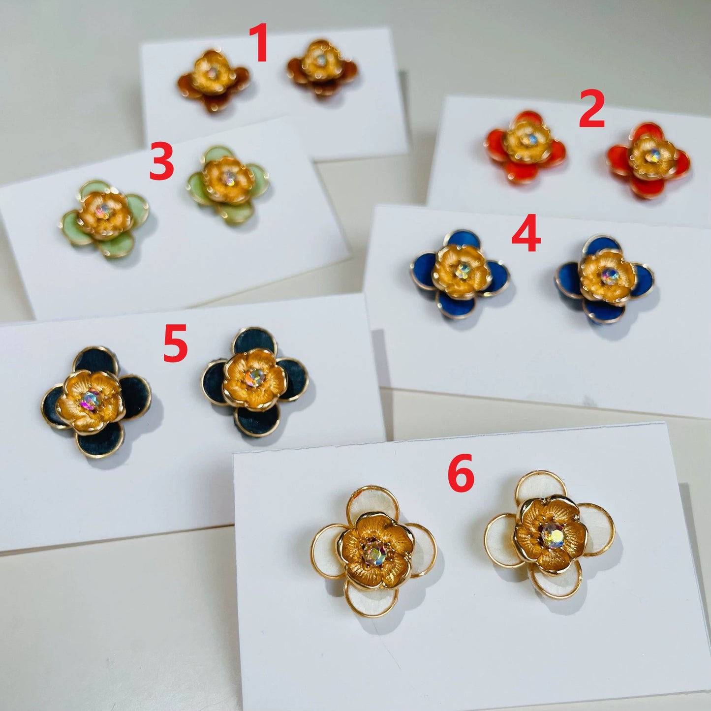 Handmade Ronghua Plum Blossom Stud Earrings | Mulberry Silk Velvet Flower Studs