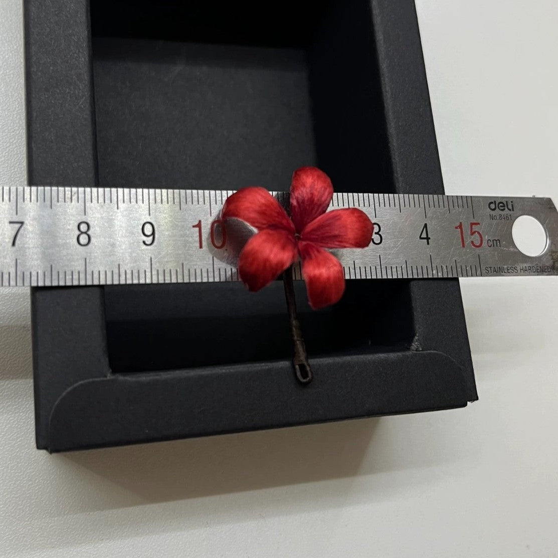 Handmade Ronghua Red Mandala Flower Brooch | 2.5cm Mulberry Silk Velvet Datura Pin