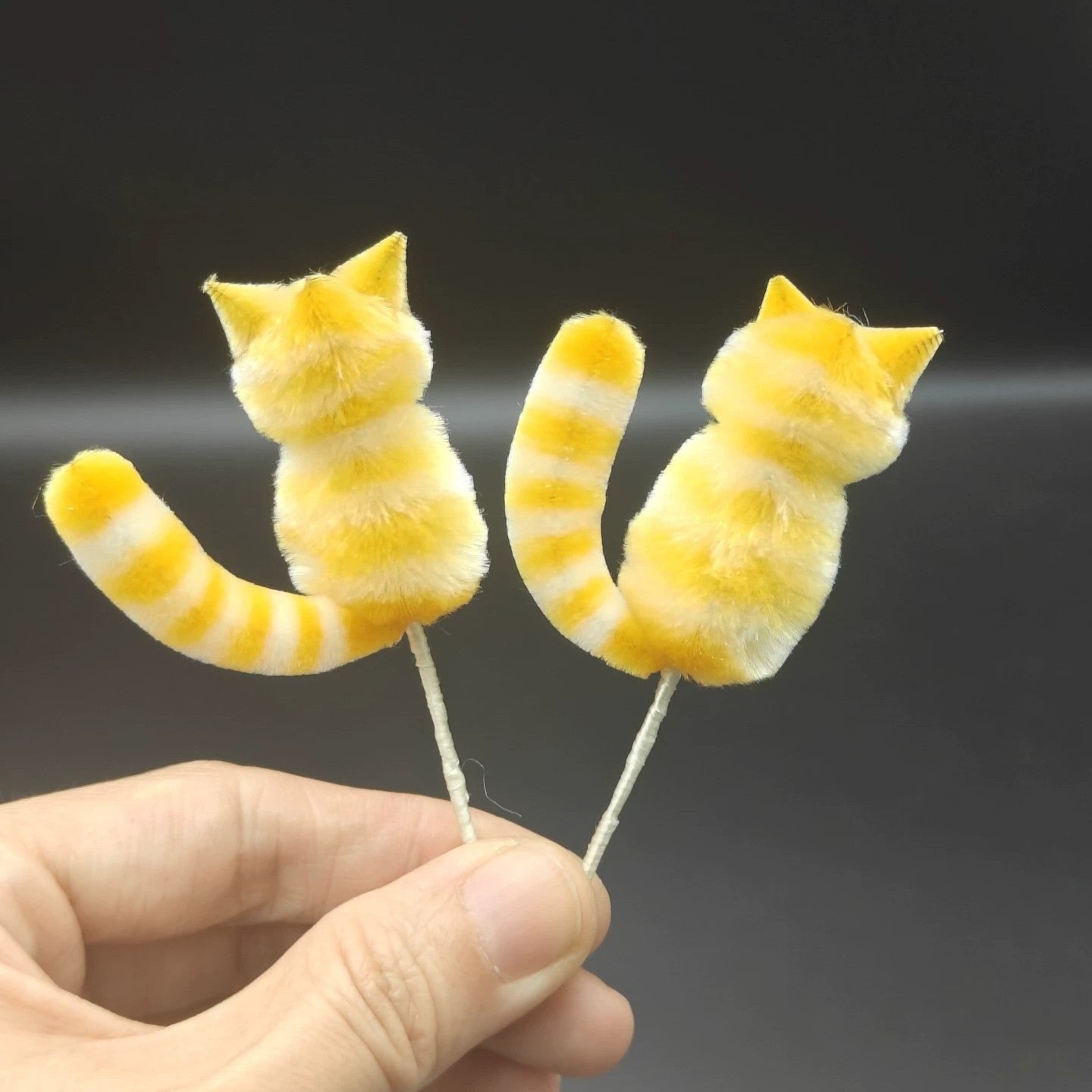 Handmade Ronghua Cat Hair Clips | Cute Colorful Mulberry Silk Velvet Kitten Clips