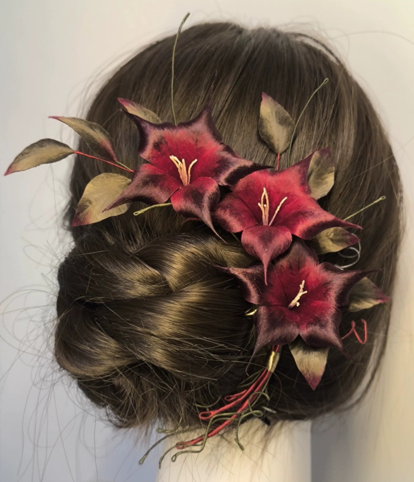 Handmade Ronghua Sylus Datura Hairpin | Love and Deepspace Dark Red Mandala Flower Hairpin