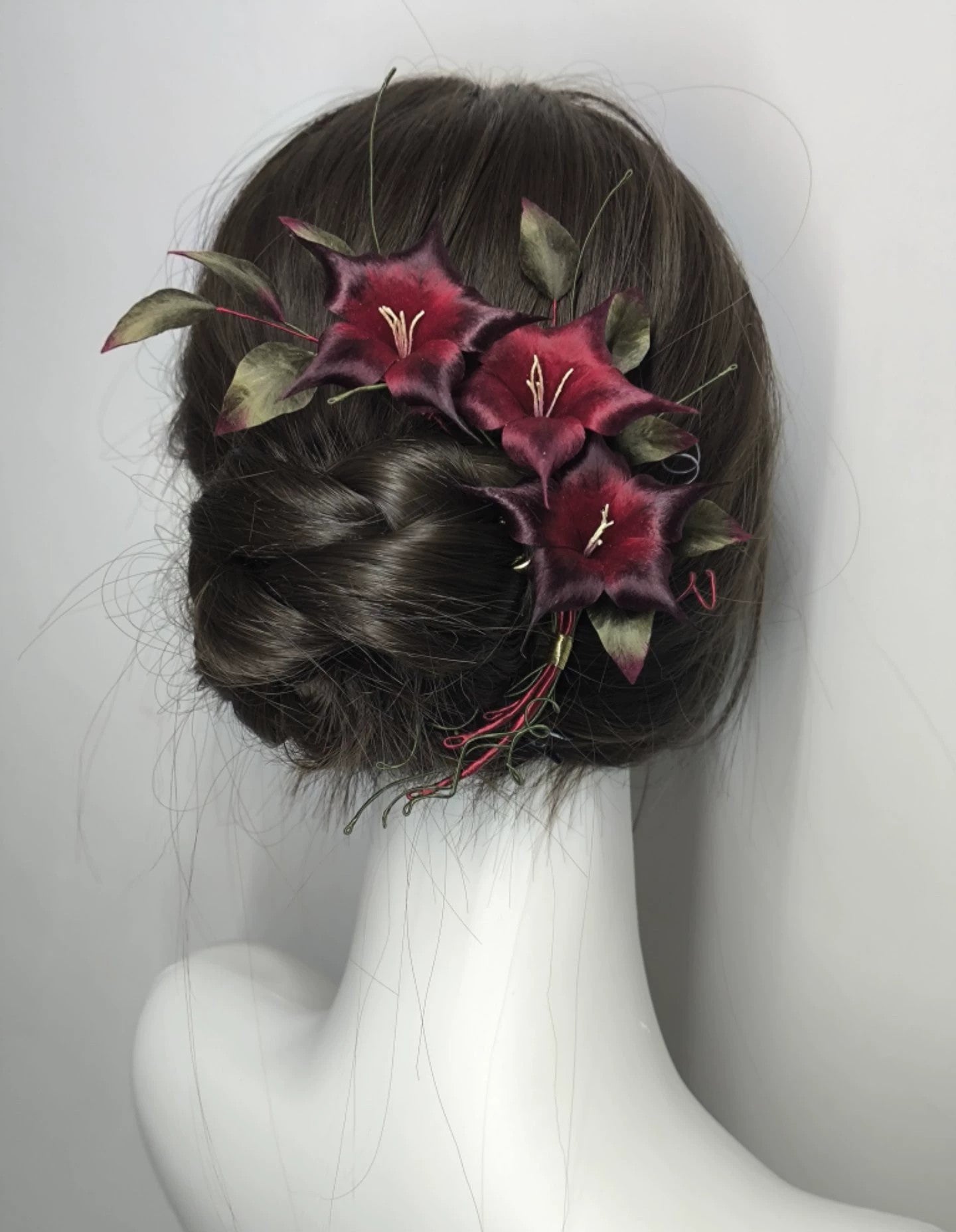 Handmade Ronghua Sylus Datura Hairpin | Love and Deepspace Dark Red Mandala Flower Hairpin