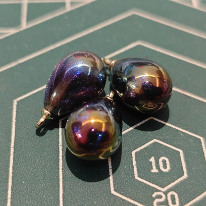 5 Pieces HB010  Iridescent Galaxy Teardrop Charms – High-Quality ABS Pendants for DIY Jewelry, Ronghua & Chanhua Crafts