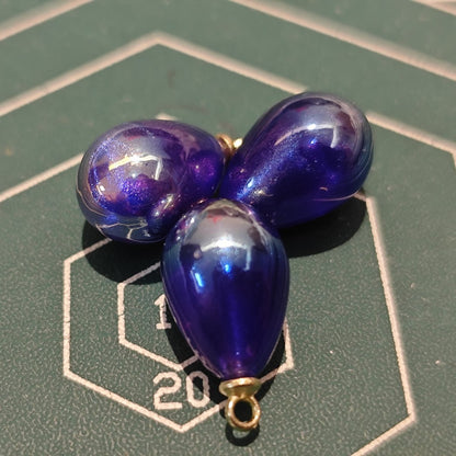 5 Pieces HB010  Iridescent Galaxy Teardrop Charms – High-Quality ABS Pendants for DIY Jewelry, Ronghua & Chanhua Crafts