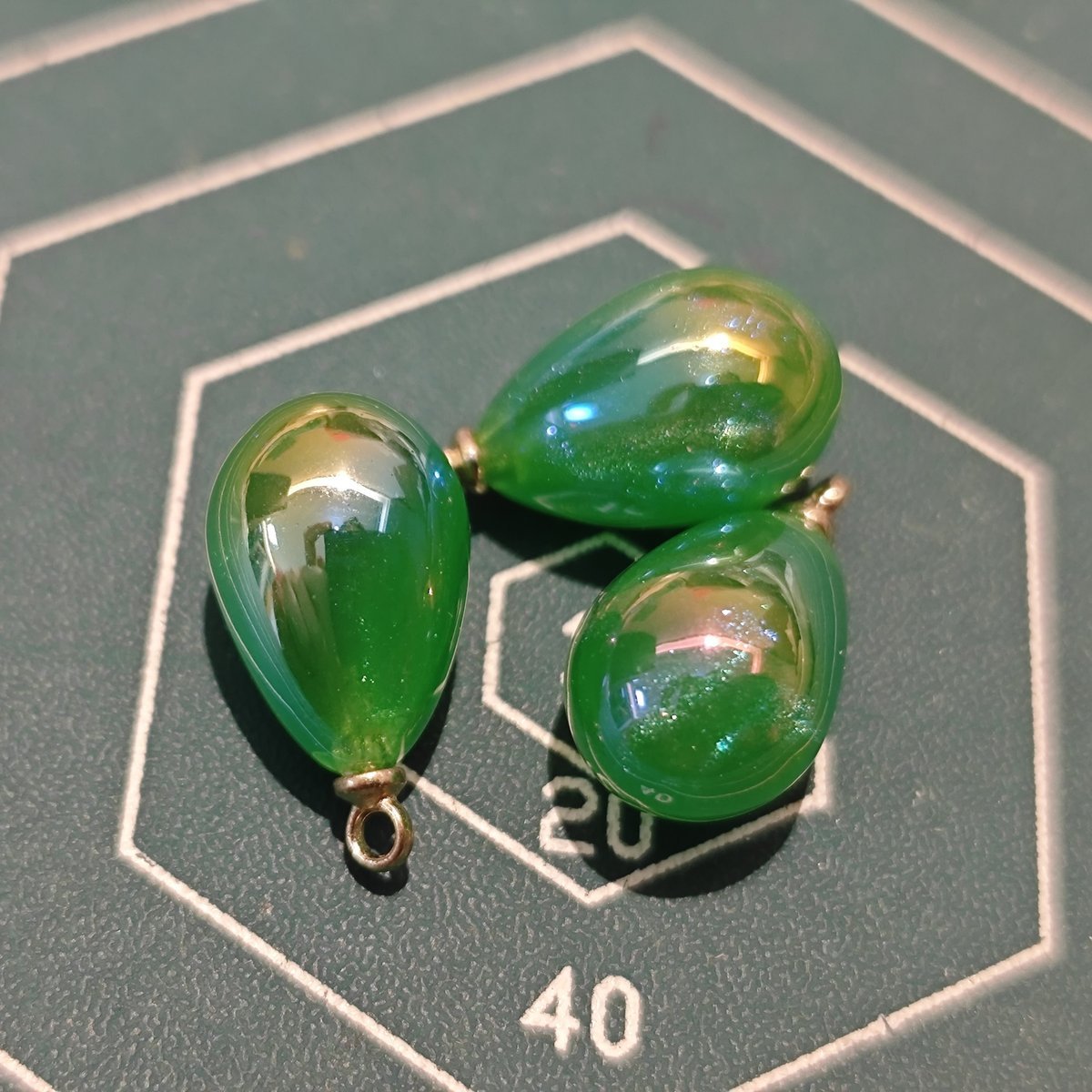 5 Pieces HB010  Iridescent Galaxy Teardrop Charms – High-Quality ABS Pendants for DIY Jewelry, Ronghua & Chanhua Crafts