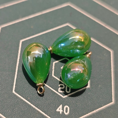 5 Pieces HB010  Iridescent Galaxy Teardrop Charms – High-Quality ABS Pendants for DIY Jewelry, Ronghua & Chanhua Crafts