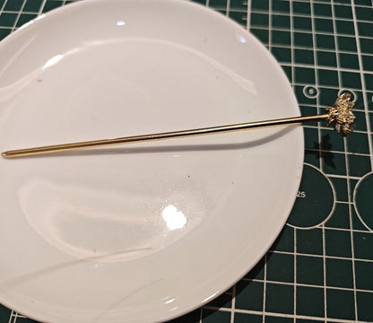 Copper Lotus Hair Stick Set – 125mm (Gold & Silver)