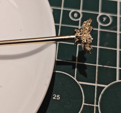 Copper Lotus Hair Stick Set – 125mm (Gold & Silver)