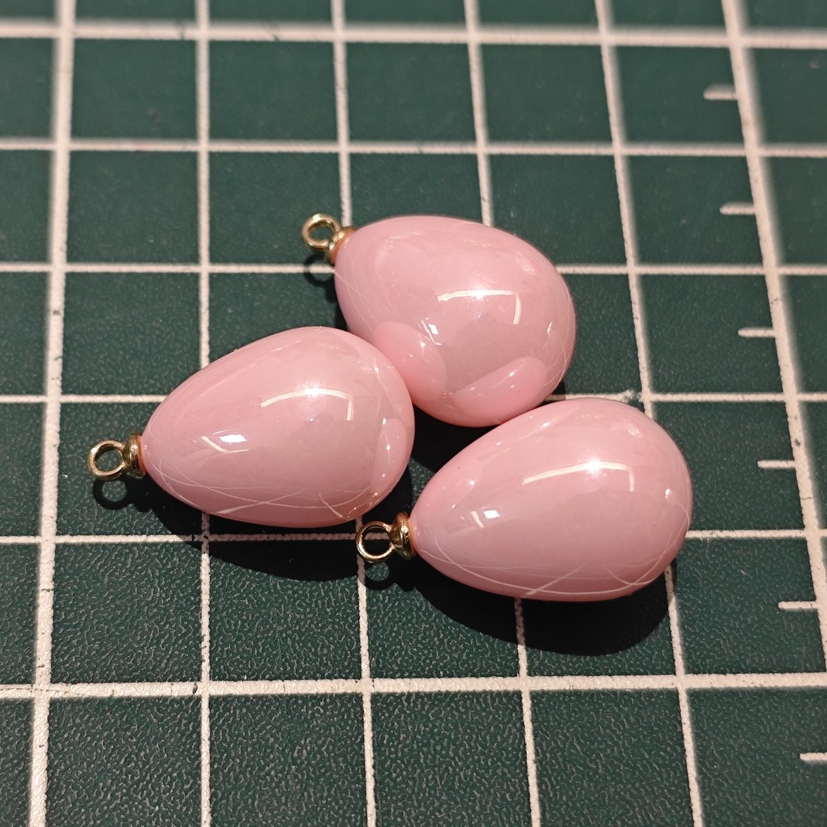 5 Pieces HB009(B) Creamy Pink Teardrop Charms – Small ABS Pendants for DIY Jewelry, Ronghua & Chanhua