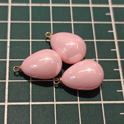 5 Pieces HB009(B) Creamy Pink Teardrop Charms – Small ABS Pendants for DIY Jewelry, Ronghua & Chanhua