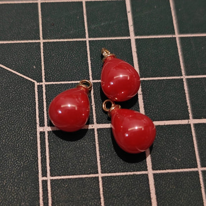 10 Pieces HB008(A) Creamy Pink Teardrop Charms – Small ABS Pendants for DIY Jewelry, Ronghua & Chanhua