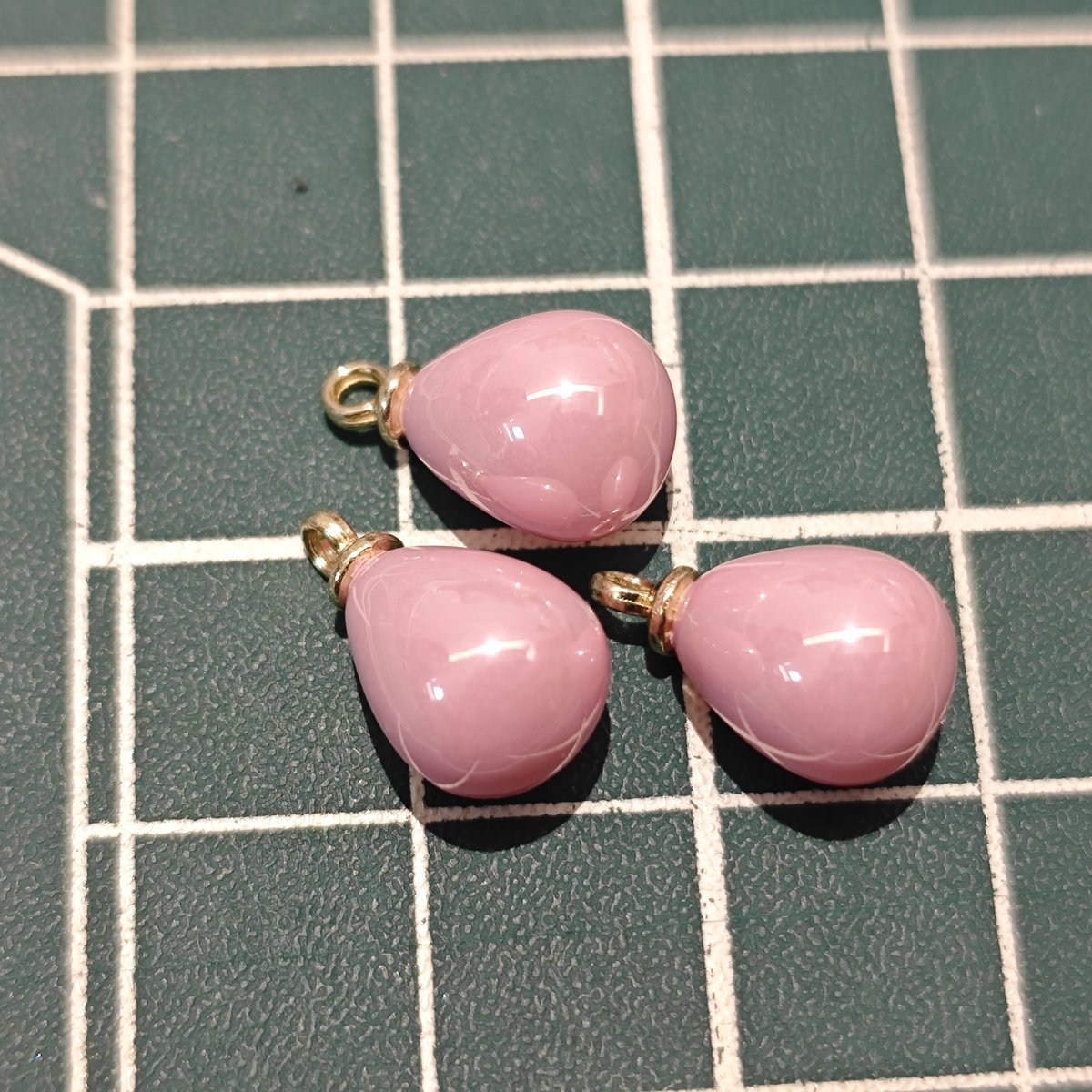 10 Pieces HB008(A) Creamy Pink Teardrop Charms – Small ABS Pendants for DIY Jewelry, Ronghua & Chanhua