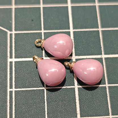 10 Pieces HB008(A) Creamy Pink Teardrop Charms – Small ABS Pendants for DIY Jewelry, Ronghua & Chanhua