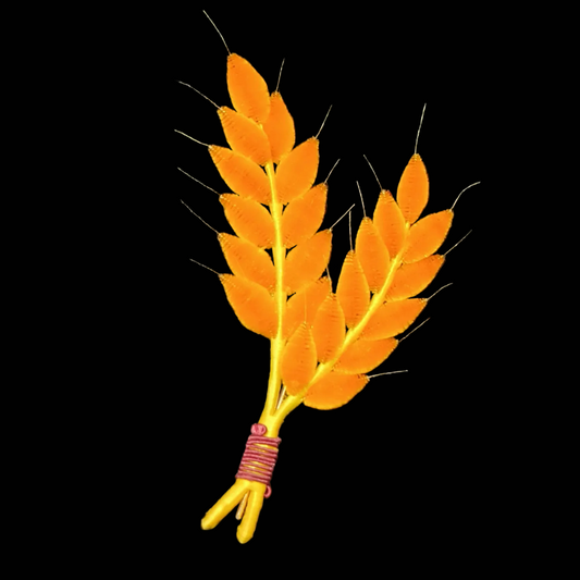 Handmade Ronghua Wheat Ear Brooch - Natural Mulberry Silk Brooch