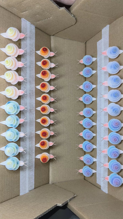 Handmade Small Ronghua Snail Ornament - Natural Mulberry Silk, 7 Colors