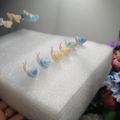 Handmade Small Ronghua Snail Ornament - Natural Mulberry Silk, 7 Colors
