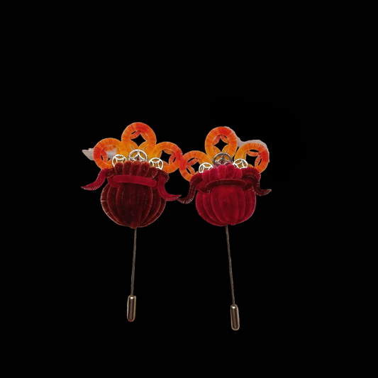 Handmade Ronghua Money Bag Brooch - Natural Mulberry Silk Velvet Pin