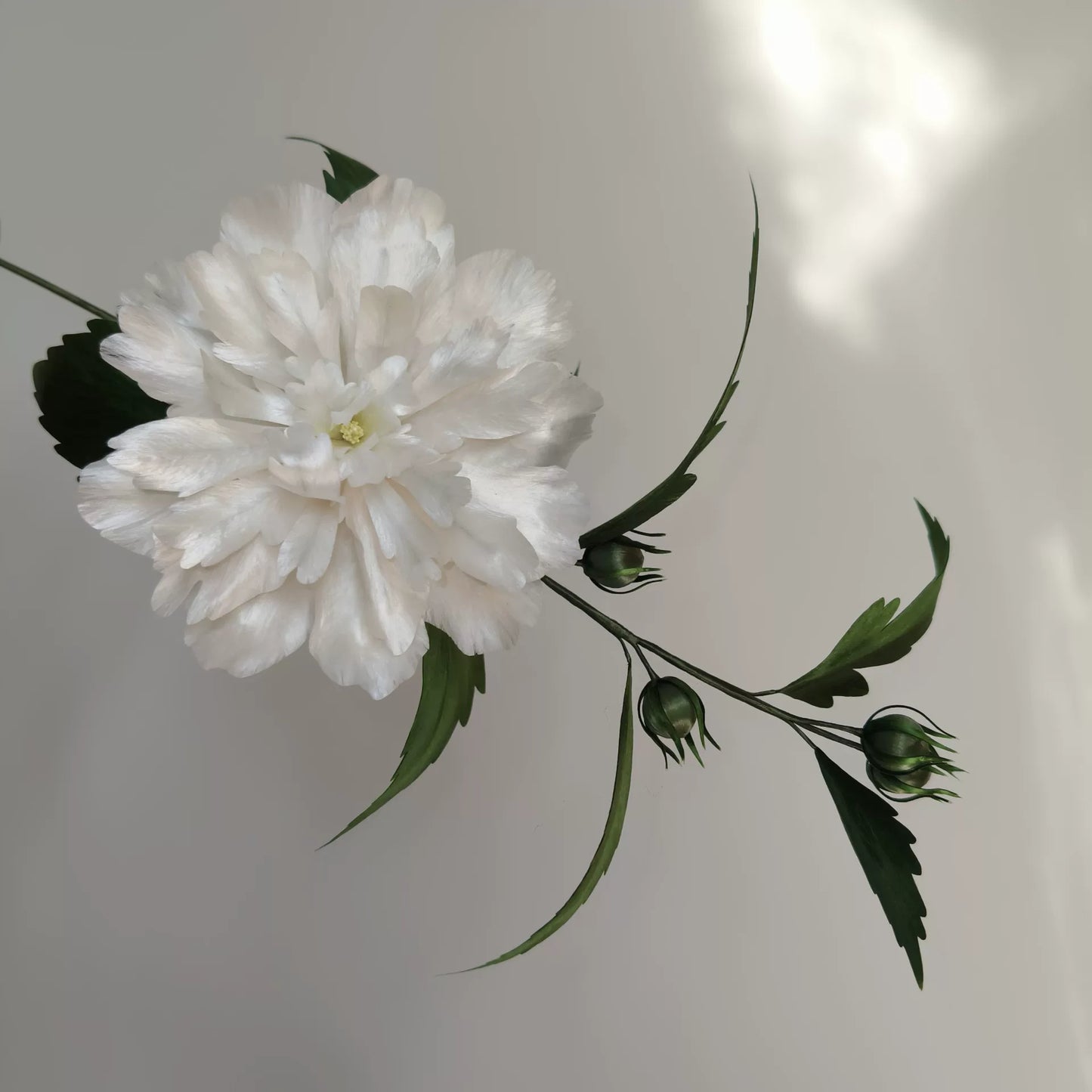 Handmade Ronghua Hibiscus Flower Display - Natural Mulberry Silk Velvet