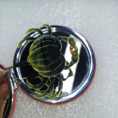 Handmade Ronghua Crab Brooch - Natural Mulberry Silk Velvet Pin