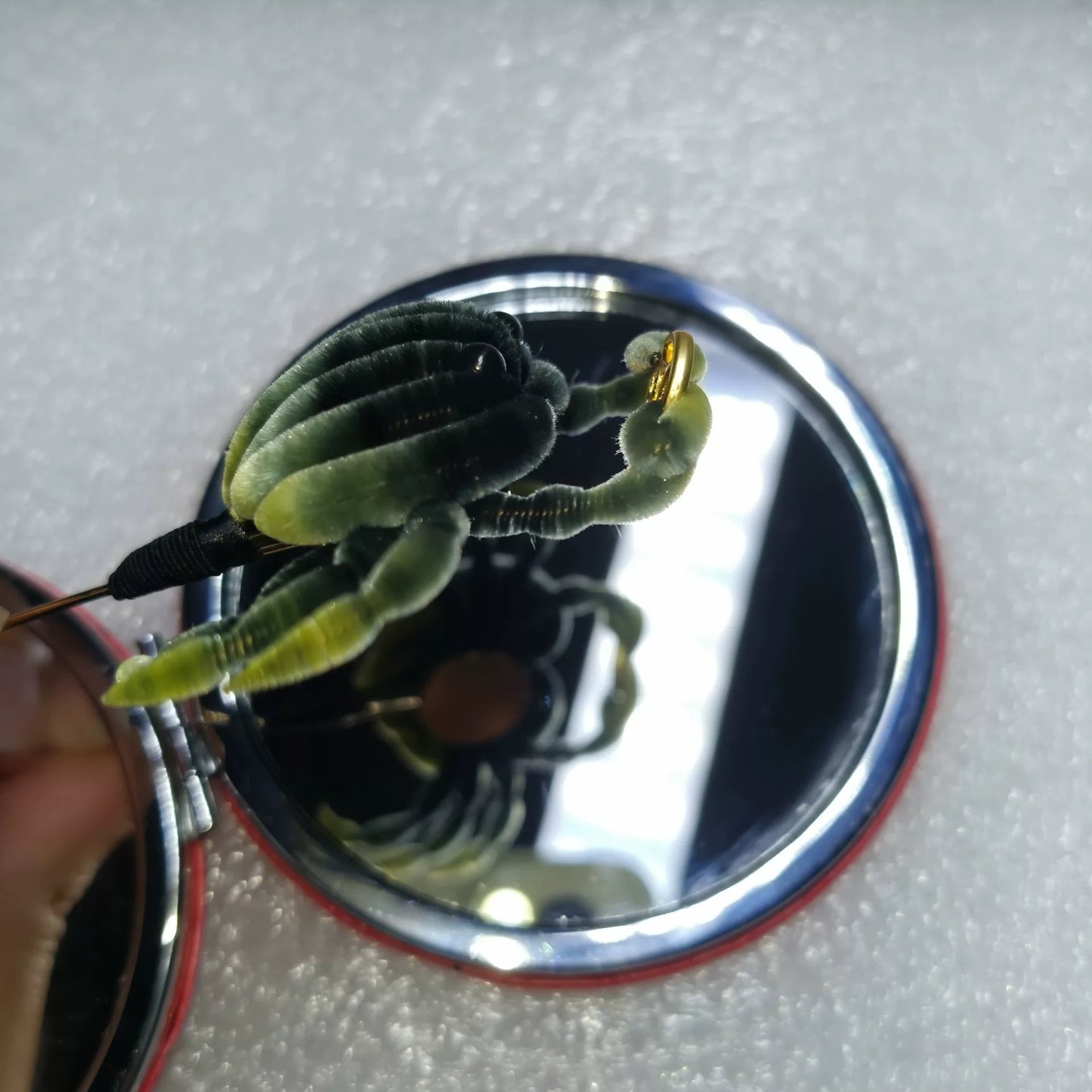 Handmade Ronghua Crab Brooch - Natural Mulberry Silk Velvet Pin