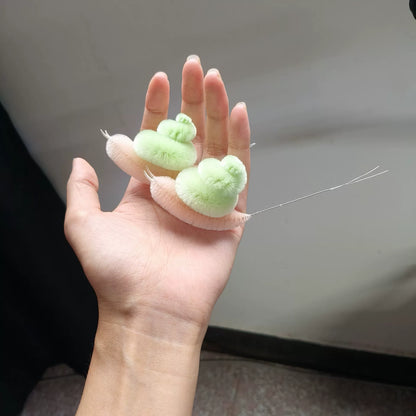 Handmade Ronghua Large Snail Ornament - Natural Mulberry Silk Velvet Display