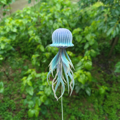 Handmade Ronghua Jellyfish Ornament - Natural Mulberry Silk Velvet Display