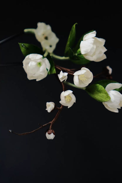 Handmade Ronghua Jasmine Hair Pin - Natural Mulberry Silk Flower