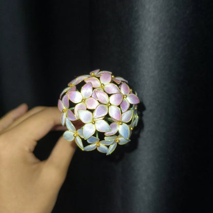 Handmade Ronghua Hydrangea Ball Hairpin - Mulberry Silk Velvet Flower Hair Pin