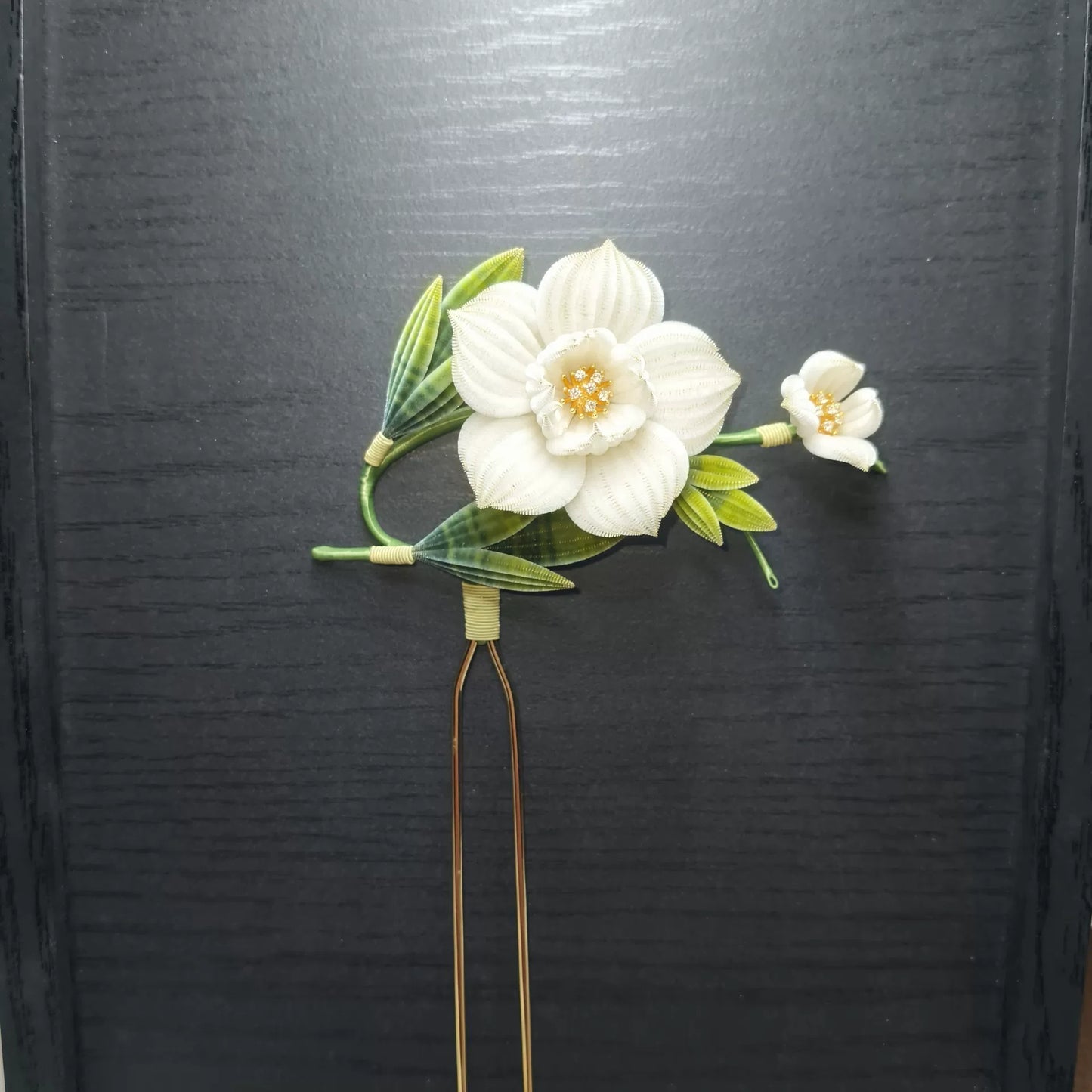 Handmade Ronghua Camellia Hairpin - Natural Silk Flower Hair Accessory