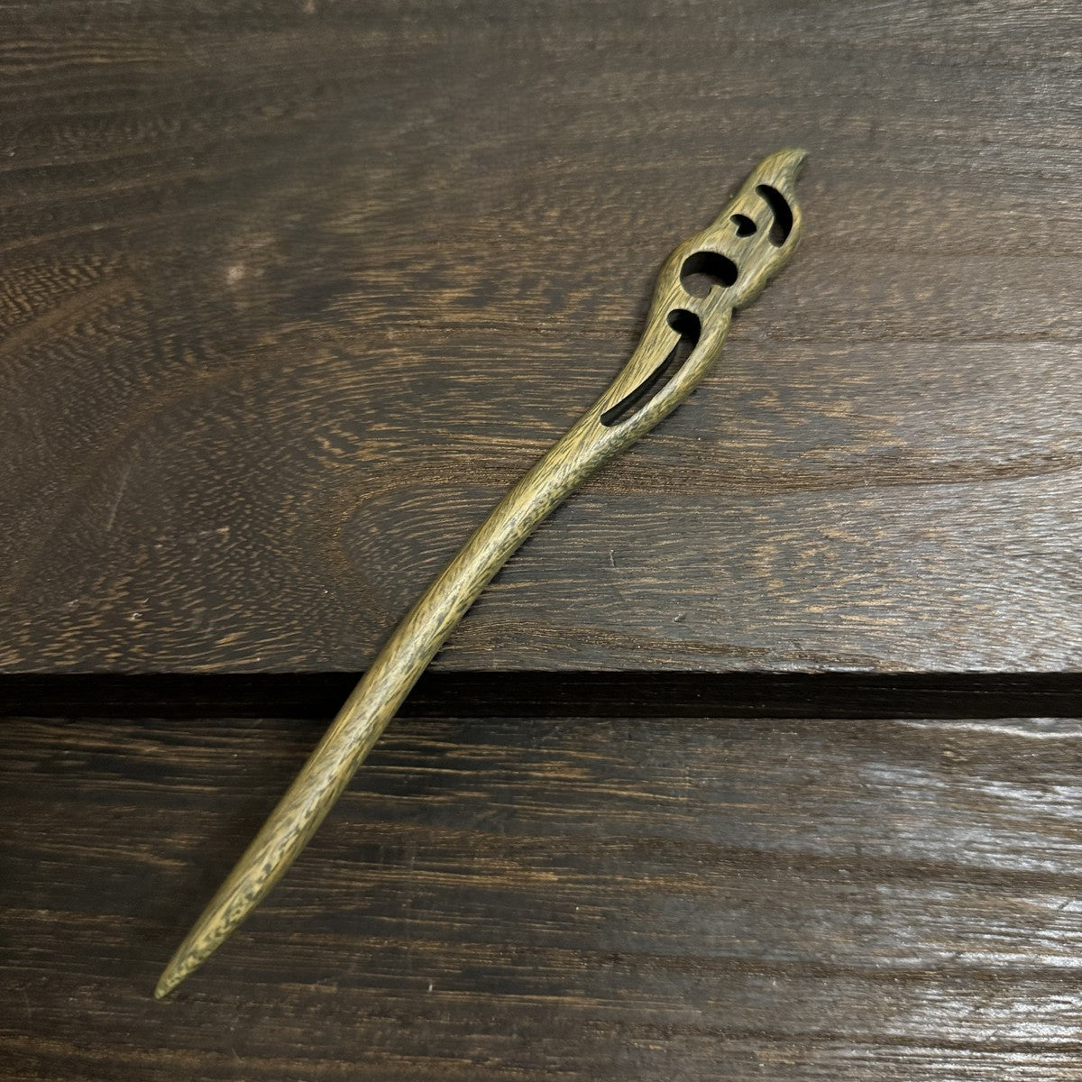 Natural Green Sandalwood Hair Stick Set - Premium Heartwood Designs #18cm绿檀