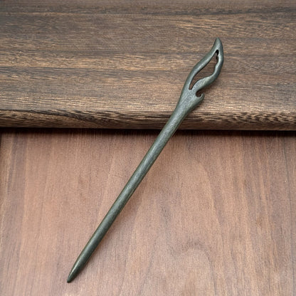 Natural Green Sandalwood Hair Stick Set - Premium Heartwood Designs #18cm绿檀