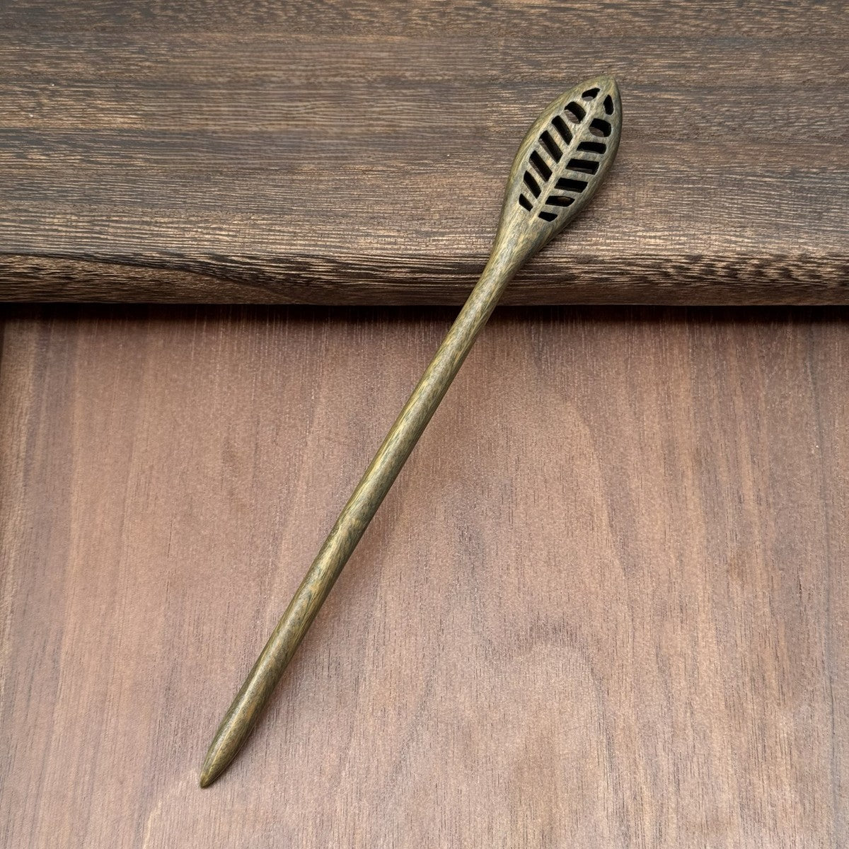 Natural Green Sandalwood Hair Stick Set - Premium Heartwood Designs #18cm绿檀