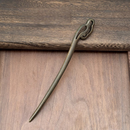 Natural Green Sandalwood Hair Stick Set - Premium Heartwood Designs #18cm绿檀