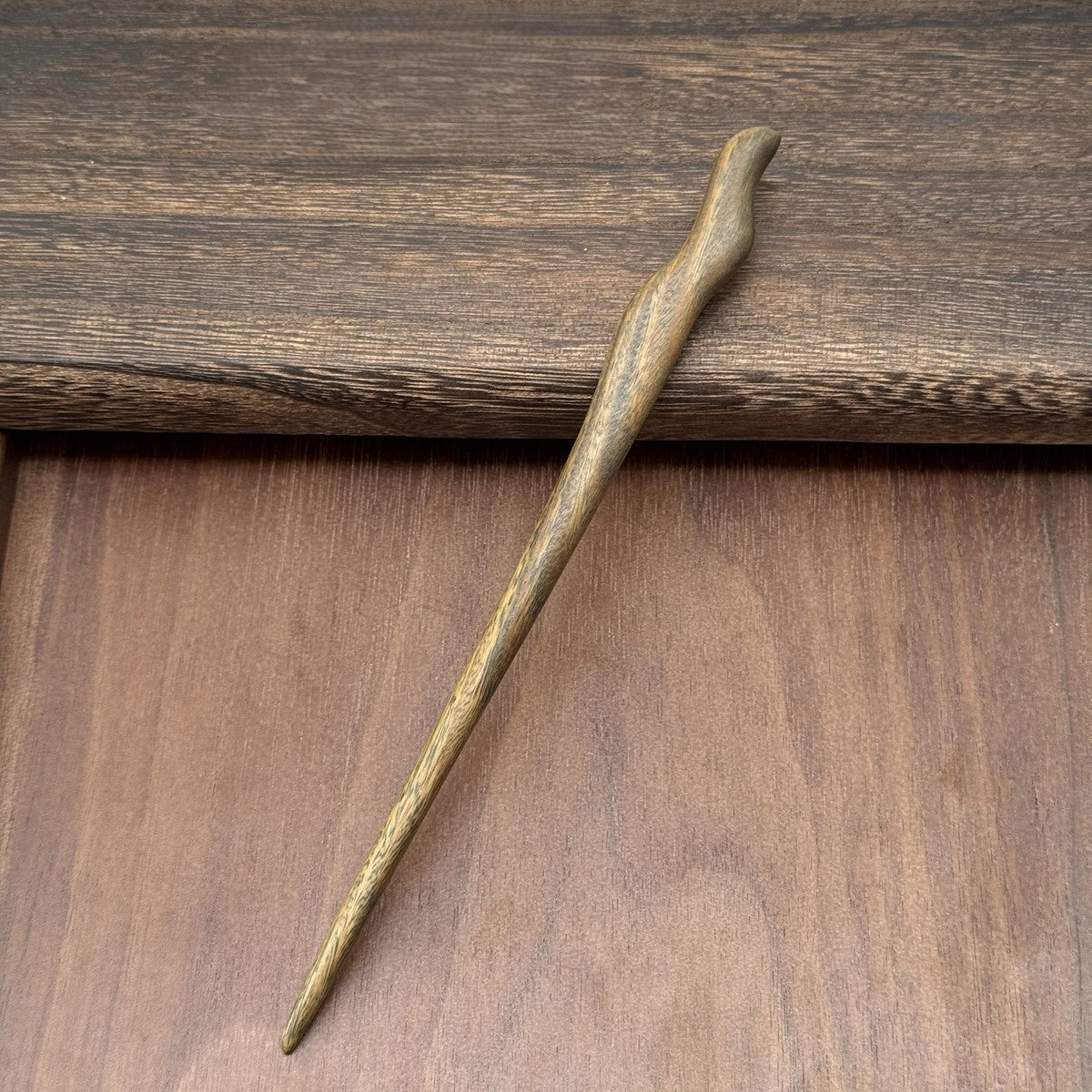 Natural Green Sandalwood Hair Stick Set - Premium Heartwood Designs #18cm绿檀