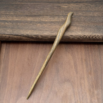 Natural Green Sandalwood Hair Stick Set - Premium Heartwood Designs #18cm绿檀