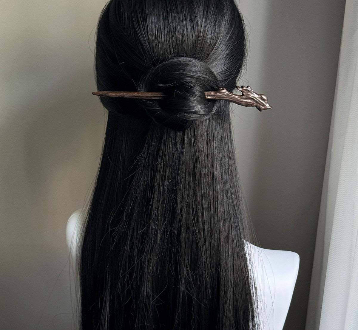 Natural Big-Leaf Rosewood Hair Stick - Shanbai Branch Design Hairpin #山柏