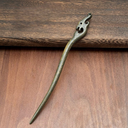 Natural Green Sandalwood Hair Stick Set - Premium Heartwood Designs #18cm绿檀