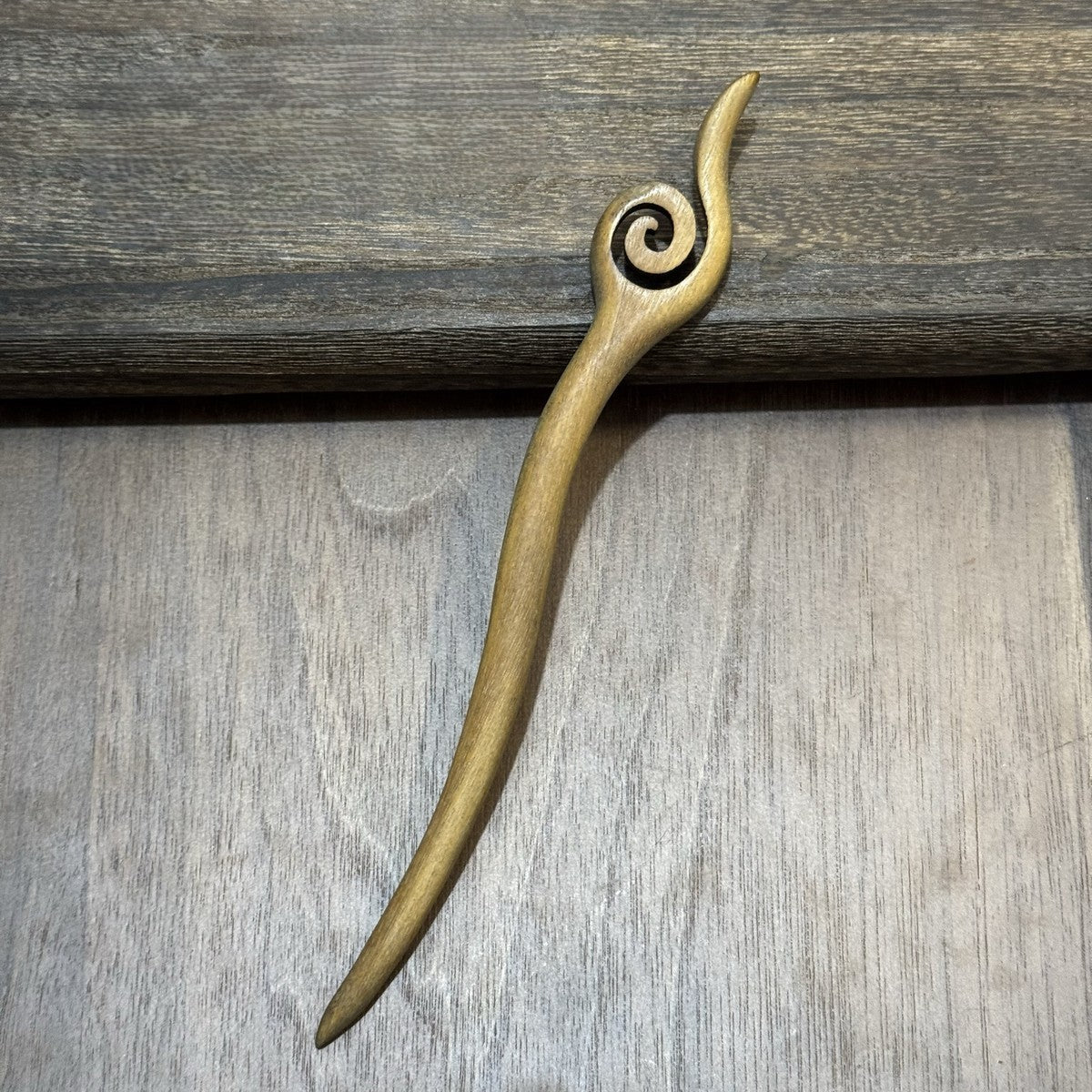 Natural Green Sandalwood Hair Stick Set - Premium Heartwood Designs #18cm绿檀