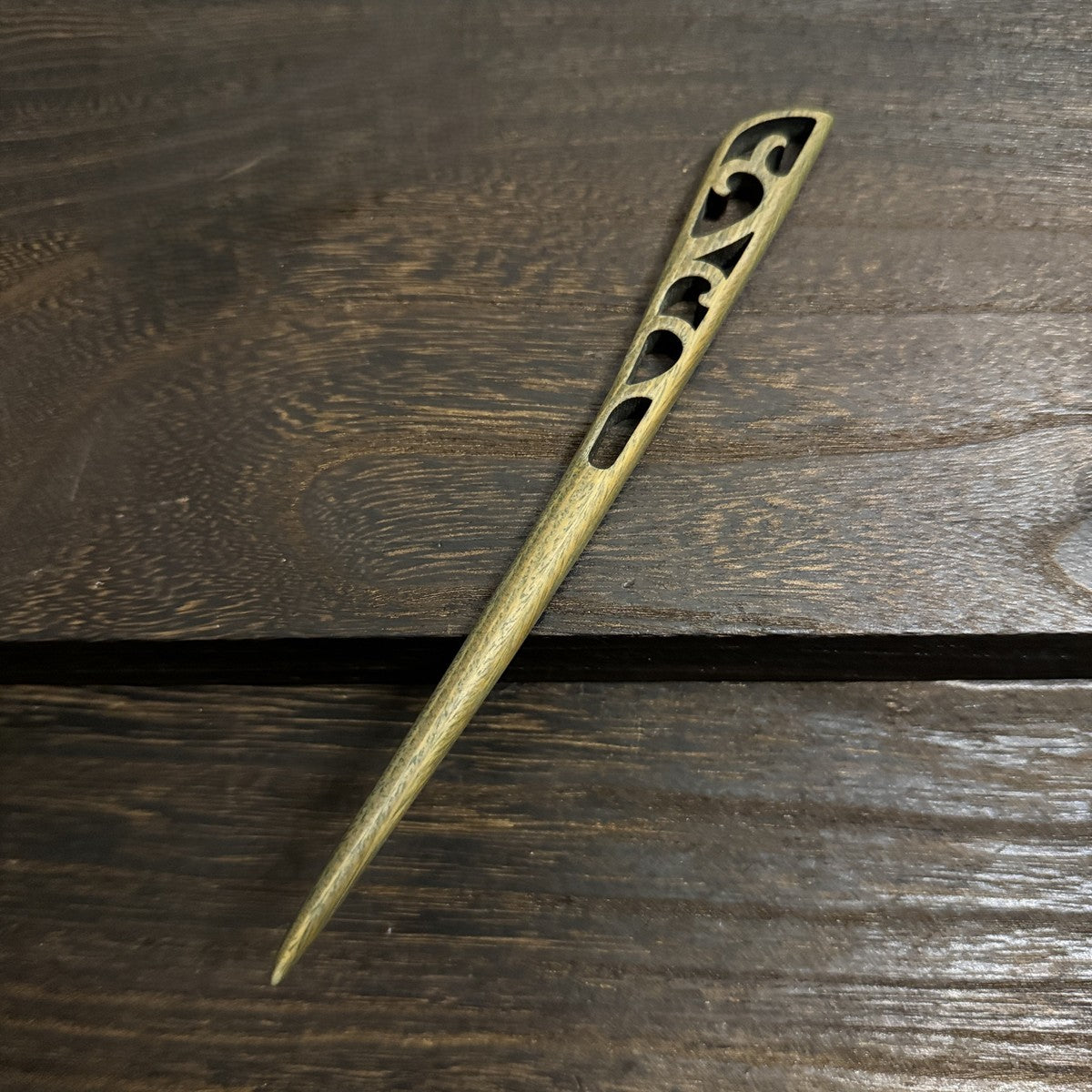 Natural Green Sandalwood Hair Stick Set - Premium Heartwood Designs #18cm绿檀