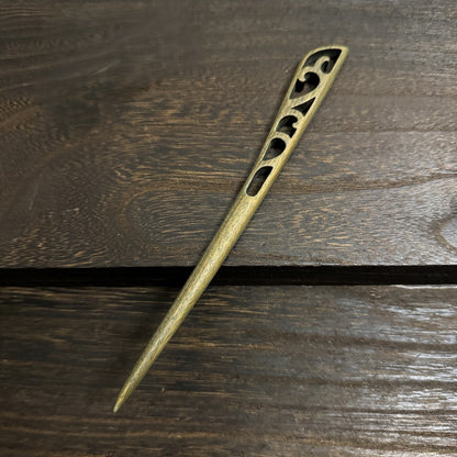 Natural Green Sandalwood Hair Stick Set - Premium Heartwood Designs #18cm绿檀