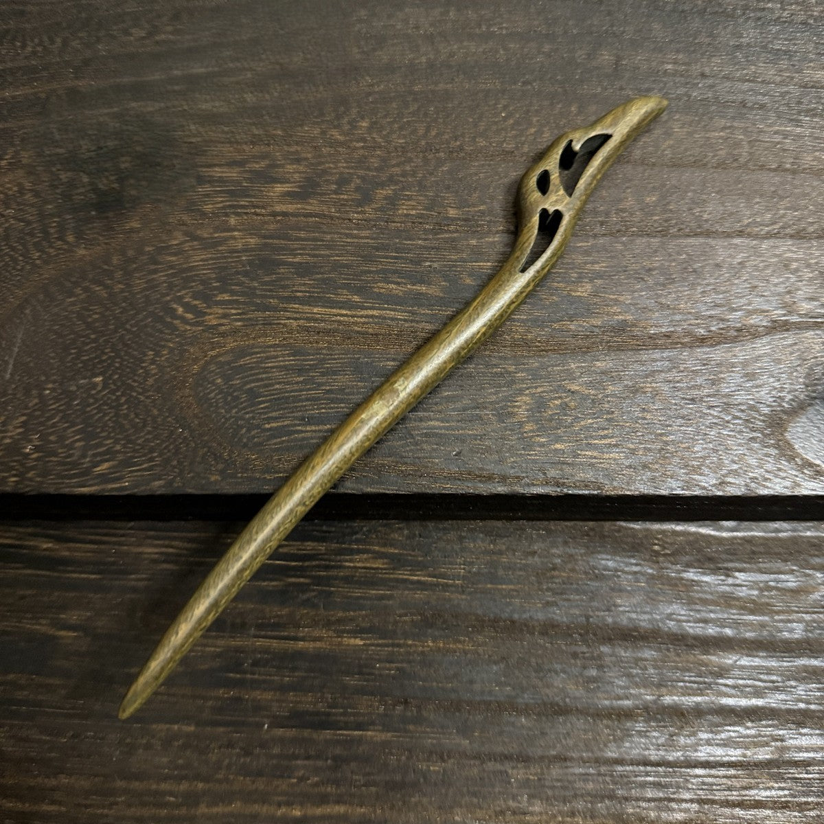 Natural Green Sandalwood Hair Stick Set - Premium Heartwood Designs #18cm绿檀