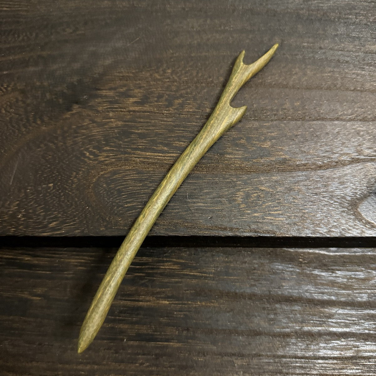 Natural Green Sandalwood Hair Stick Set - Premium Heartwood Designs #18cm绿檀