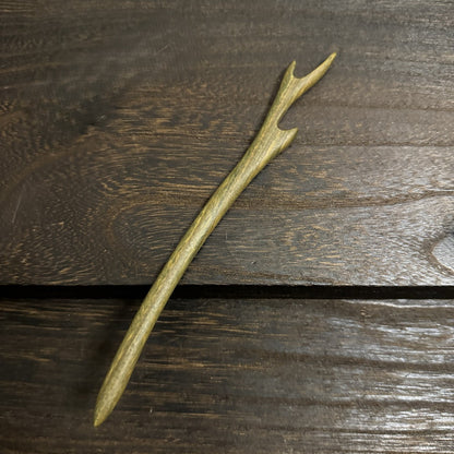 Natural Green Sandalwood Hair Stick Set - Premium Heartwood Designs #18cm绿檀