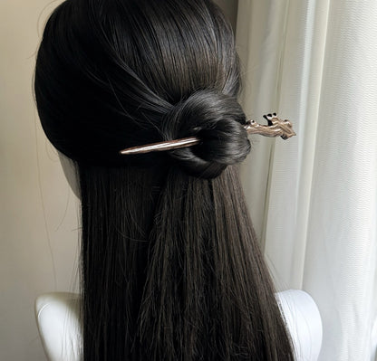 Natural Big-Leaf Rosewood Hair Stick - Shanbai Branch Design Hairpin #山柏
