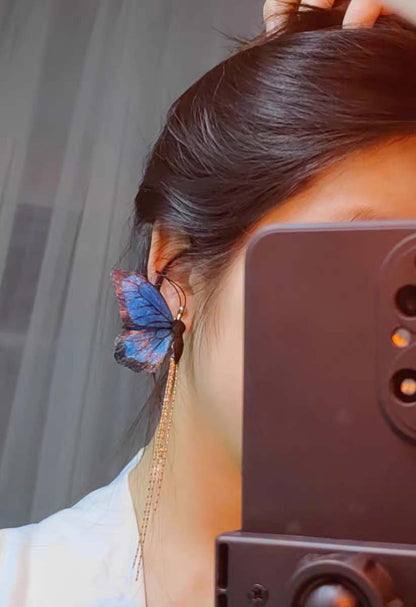 Butterfly Bespoke Earrings - Silk Earrings(Ronghua)