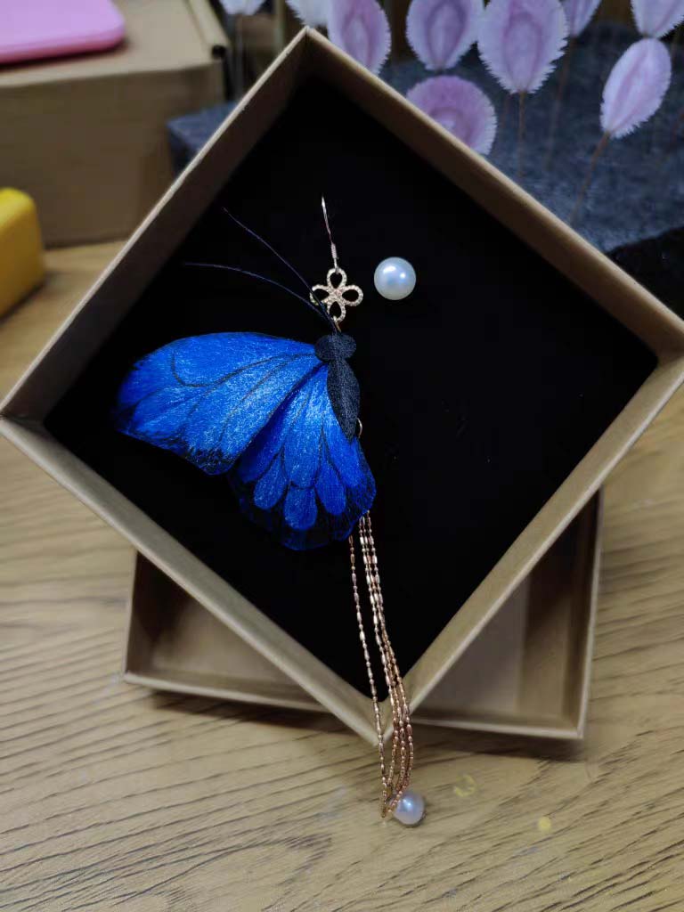 Butterfly Bespoke Earrings - Silk Earrings(Ronghua)